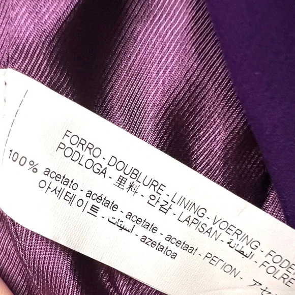 ZARA Double Breasted Crop Long Sleeve Purple Blazer Jacket XS NWT - Picture 11 of 11